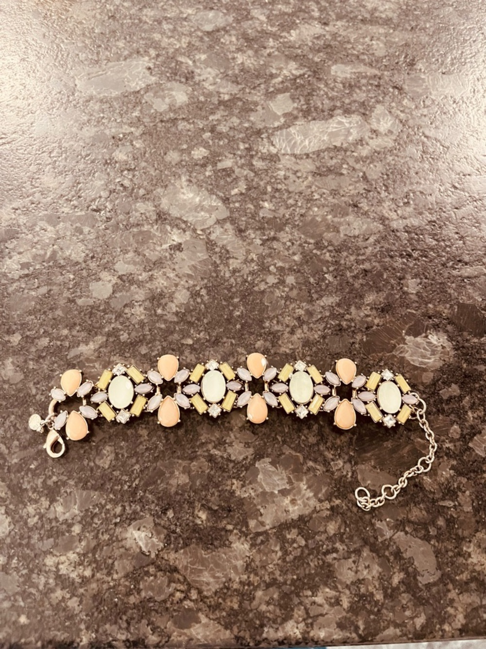✨ J.CREW Pastel Cluster Statement Bracelet - Peach & Mint ✨